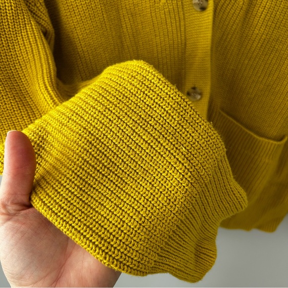 J. Crew V-Neck Cotton Blend Button Cardigan Chartreuse Size Small AX752 - Picture 4 of 10